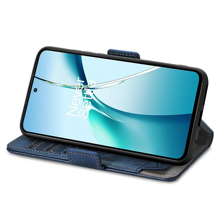 CASENEO 002 Series For OnePlus Nord 4 Case Stand Wallet Splicing PU Leather Cover - Dark Blue