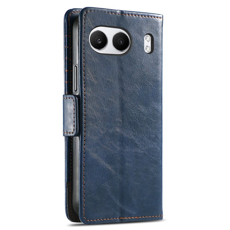 CASENEO 002 Series For OnePlus Nord 4 Case Stand Wallet Splicing PU Leather Cover - Dark Blue