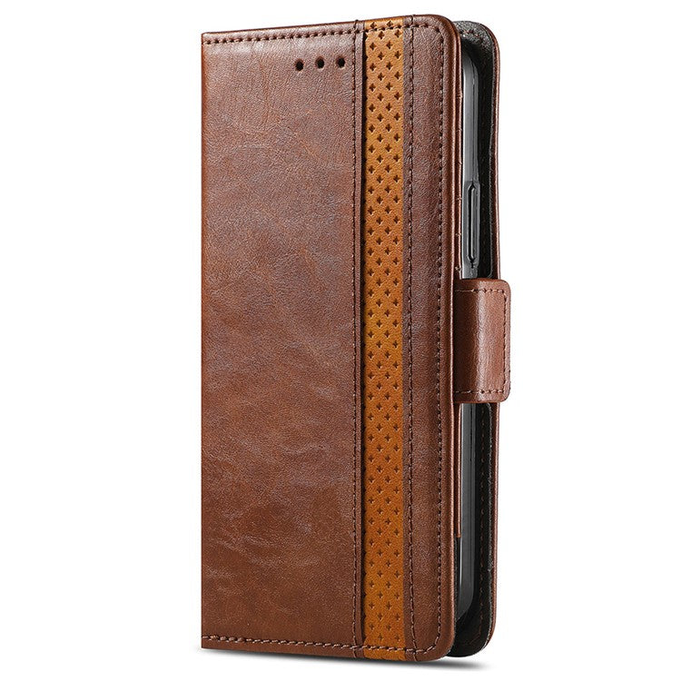 CASENEO 002 Series For OnePlus Nord 4 Case Stand Wallet Splicing PU Leather Cover - Dark Brown