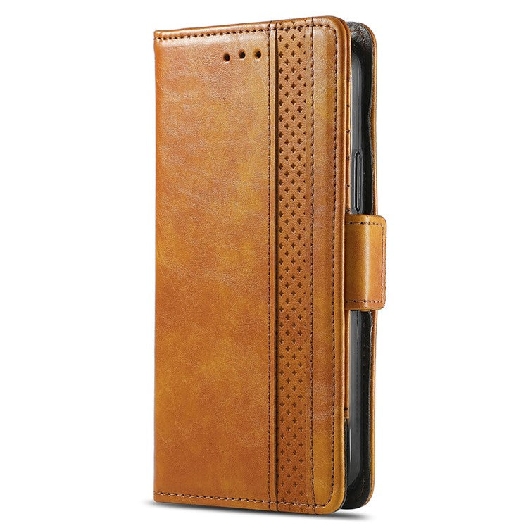CASENEO 002 Series For OnePlus Nord 4 Case Stand Wallet Splicing PU Leather Cover - Light Brown