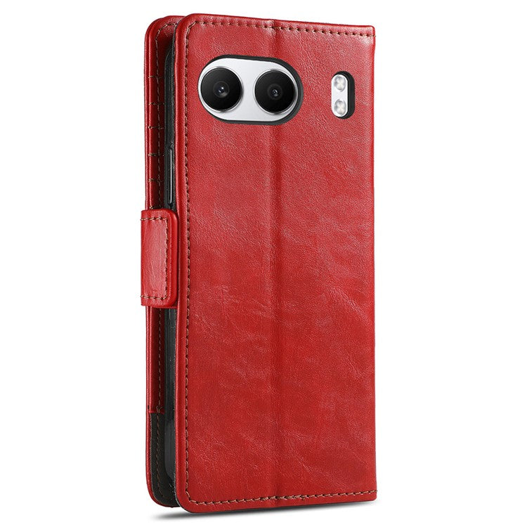 CASENEO 002 Series For OnePlus Nord 4 Case Stand Wallet Splicing PU Leather Cover - Red