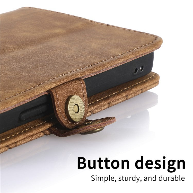 For OnePlus Nord 4 Case Zipper Wallet Geometry Lines Leather Phone Cover - Brown