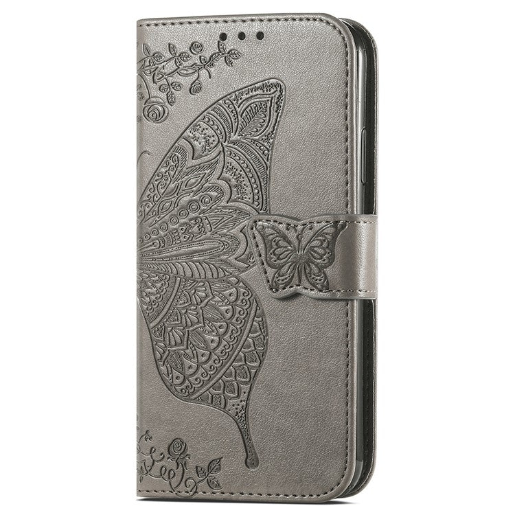 For OnePlus Nord 4 Case PU Leather Wallet Phone Cover Butterfly Pattern - Grey