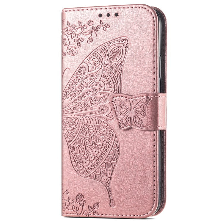 For OnePlus Nord 4 Case PU Leather Wallet Phone Cover Butterfly Pattern - Rose Gold