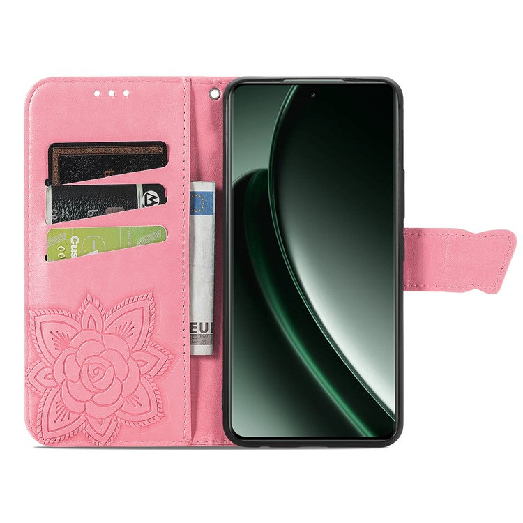 For OnePlus Nord 4 Case PU Leather Wallet Phone Cover Butterfly Pattern - Pink