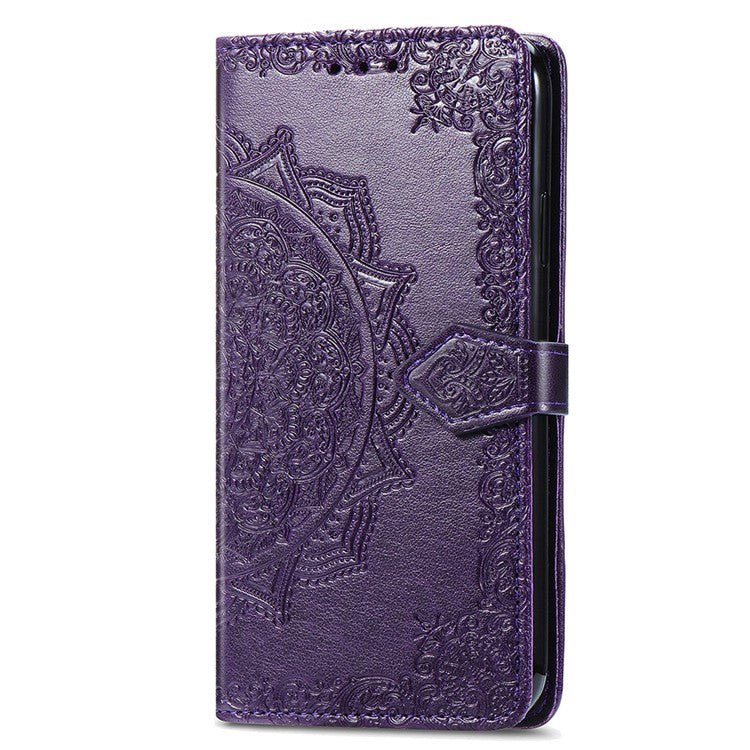 For OnePlus Nord 4 Case Mandala Embossed Design Leather Wallet Phone Cover - Purple