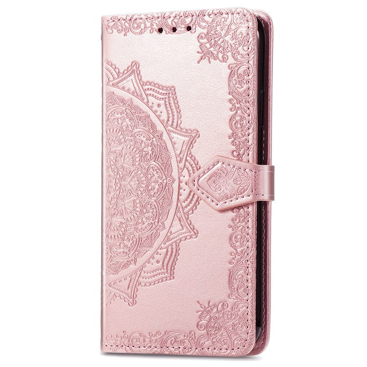For OnePlus Nord 4 Case Mandala Embossed Design Leather Wallet Phone Cover - Rose Gold