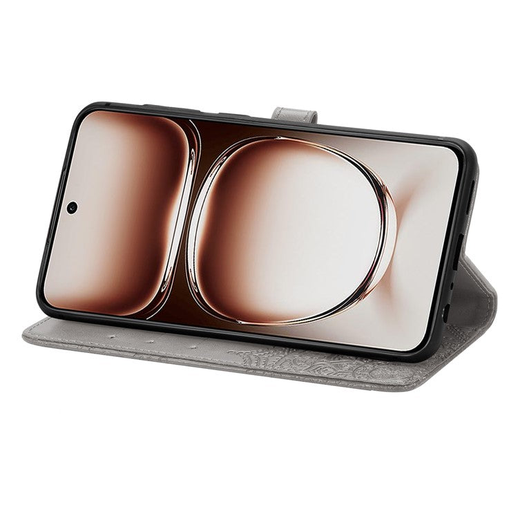 For OnePlus Nord 4 Case Mandala Embossed Design Leather Wallet Phone Cover - Grey