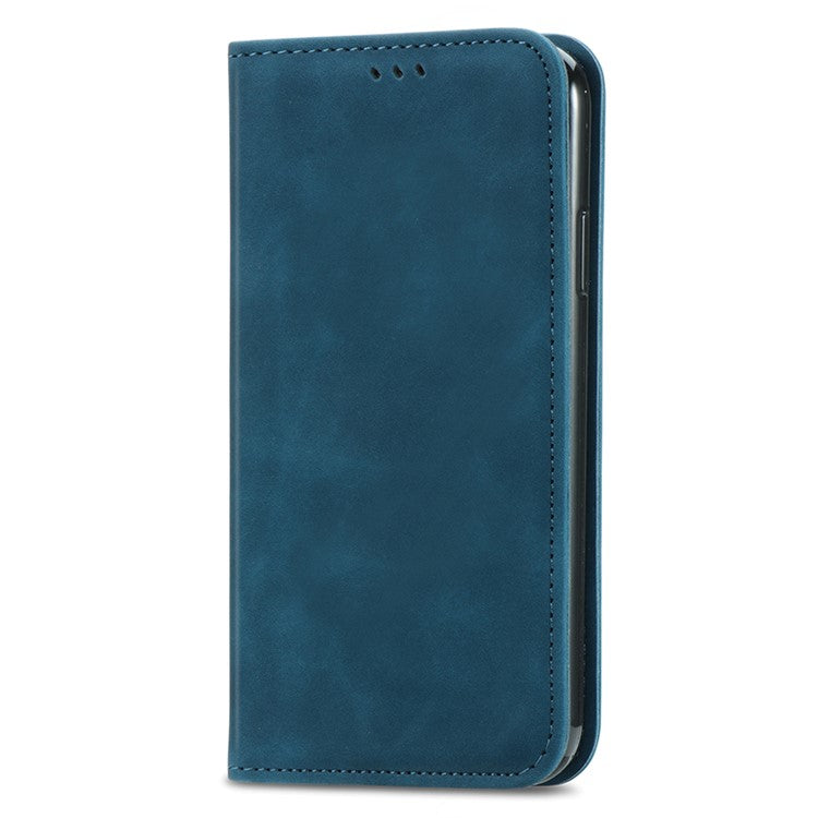For OnePlus Nord 4 Case Skin Touch Feeling Leather Card Holder Phone Cover Magnetic Absorption - Dark Blue