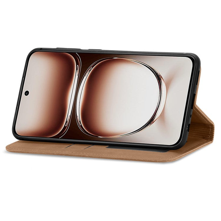 For OnePlus Nord 4 Case Skin Touch Feeling Leather Card Holder Phone Cover Magnetic Absorption - Brown