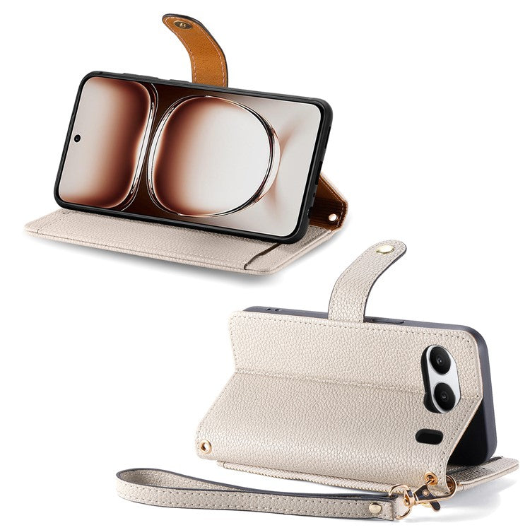 For OnePlus Nord 4 Case RFID Blocking Zipper Pocket Leather Wallet Phone Cover - Grey