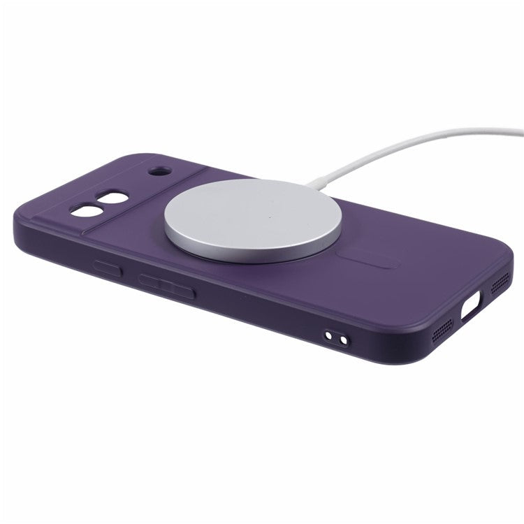 For Google Pixel 7a Case Shockproof TPU Phone Cover Compatible with MagSafe - Dark Purple