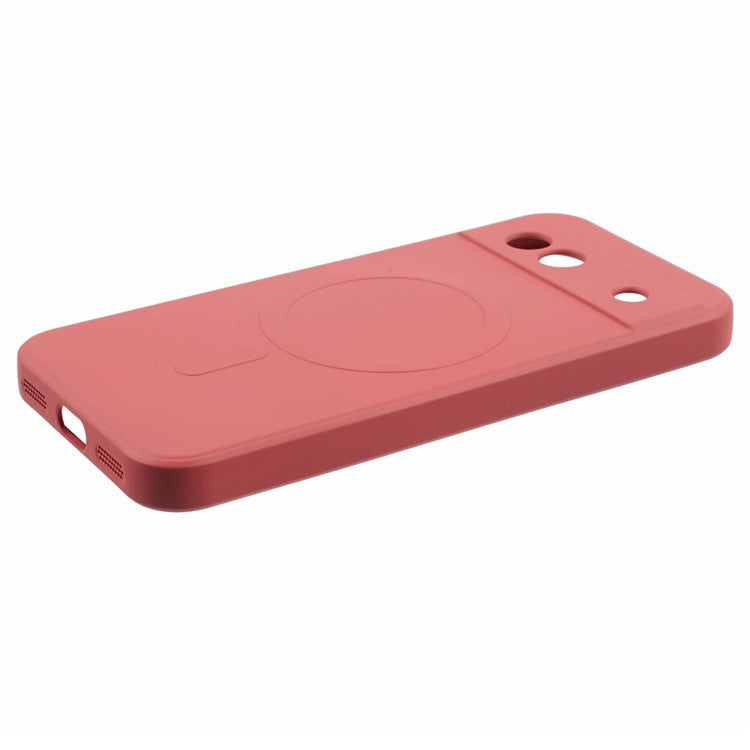 For Google Pixel 7a Case Shockproof TPU Phone Cover Compatible with MagSafe - Camellia Red
