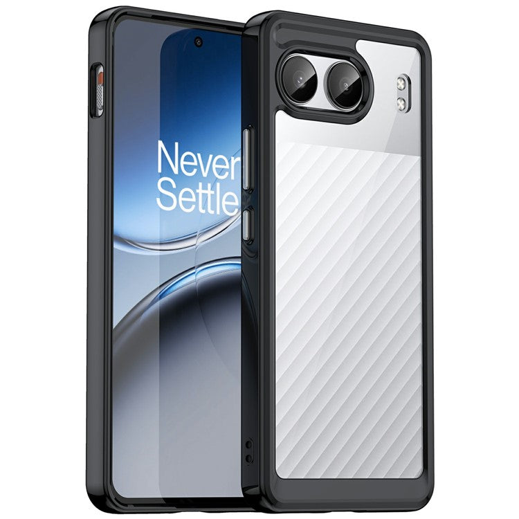 For OnePlus Nord 4 Shockproof Case TPU +Acrylic Protective Clear Phone Cover - Black
