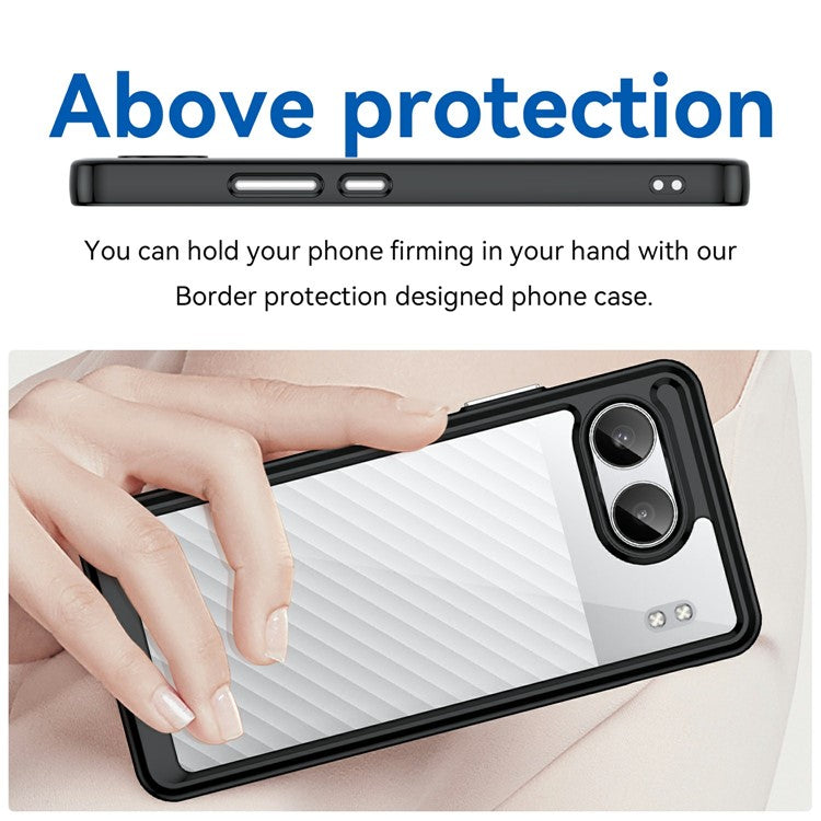 For OnePlus Nord 4 Shockproof Case TPU +Acrylic Protective Clear Phone Cover - Black
