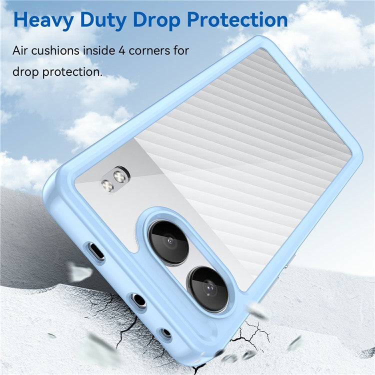 For OnePlus Nord 4 Shockproof Case TPU +Acrylic Protective Clear Phone Cover - Blue