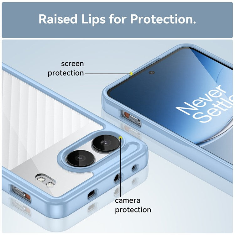 For OnePlus Nord 4 Shockproof Case TPU +Acrylic Protective Clear Phone Cover - Blue