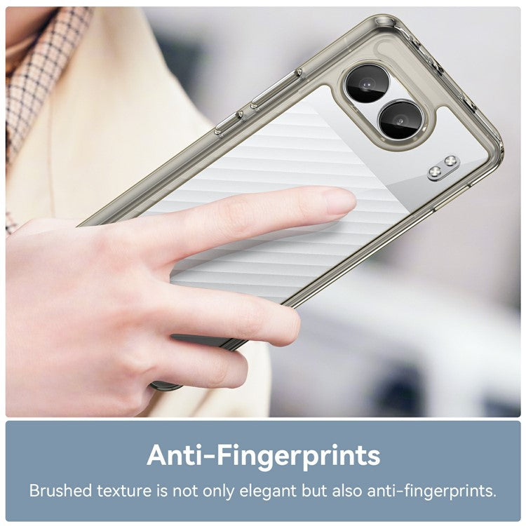 For OnePlus Nord 4 Shockproof Case TPU +Acrylic Protective Clear Phone Cover - Transparent Grey