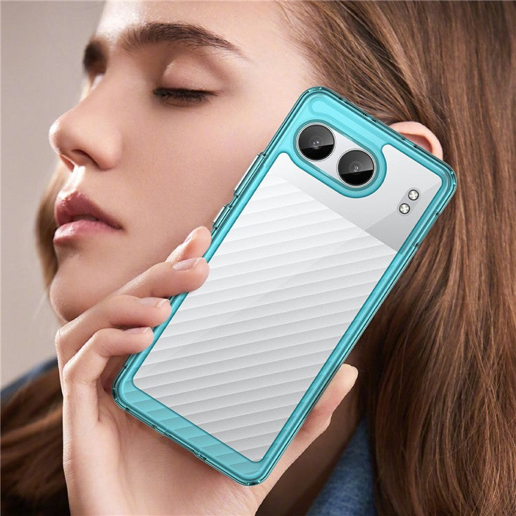 For OnePlus Nord 4 Shockproof Case TPU +Acrylic Protective Clear Phone Cover - Transparent Blue
