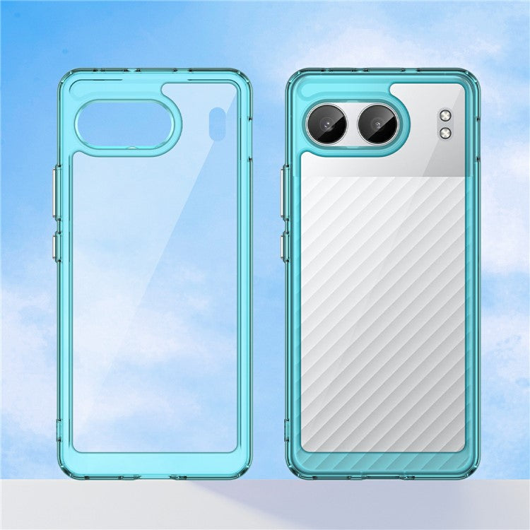 For OnePlus Nord 4 Shockproof Case TPU +Acrylic Protective Clear Phone Cover - Transparent Blue
