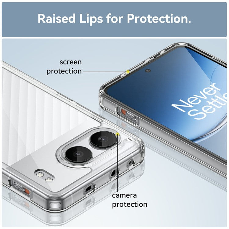 For OnePlus Nord 4 Shockproof Case TPU +Acrylic Protective Clear Phone Cover - Transparent