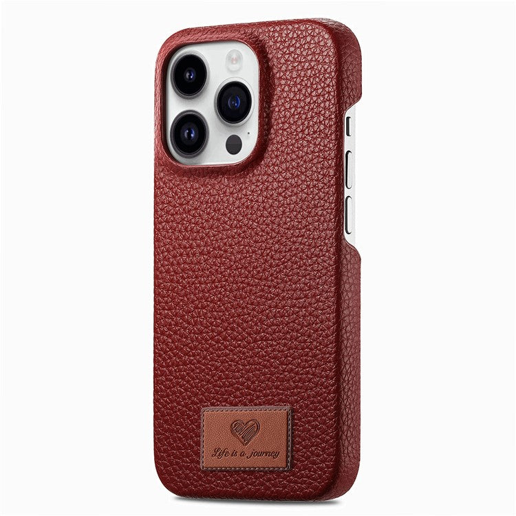 Y5 For iPhone 16 Pro Case Litchi Texture Leather+TPU Slim Phone Cover - Red