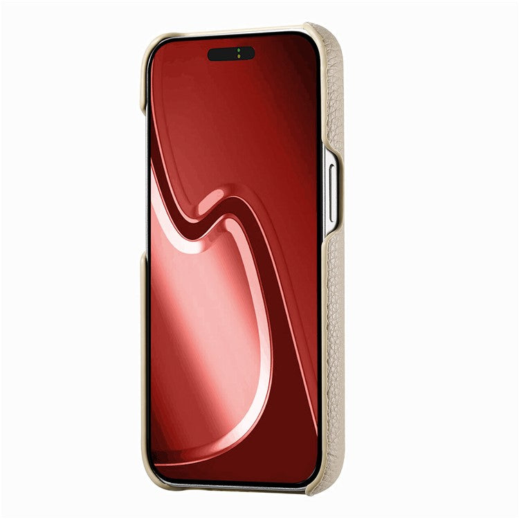 Y1 For iPhone 16 Pro Case Shockproof Litchi Texture Leather+PC Phone Cover - Khaki Grey