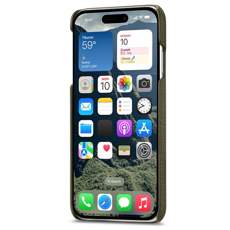 Y1 For iPhone 16 Plus Case Shockproof Litchi Texture Leather+PC Phone Cover - Midnight Green