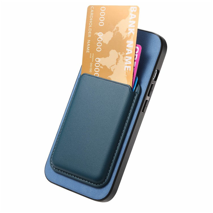 B2 For iPhone 16 Plus Case Detachable Magnetic Card Bag Leather+TPU Phone Cover - Blue