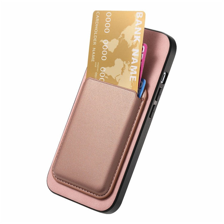 B2 For iPhone 16 Plus Case Detachable Magnetic Card Bag Leather+TPU Phone Cover - Pink