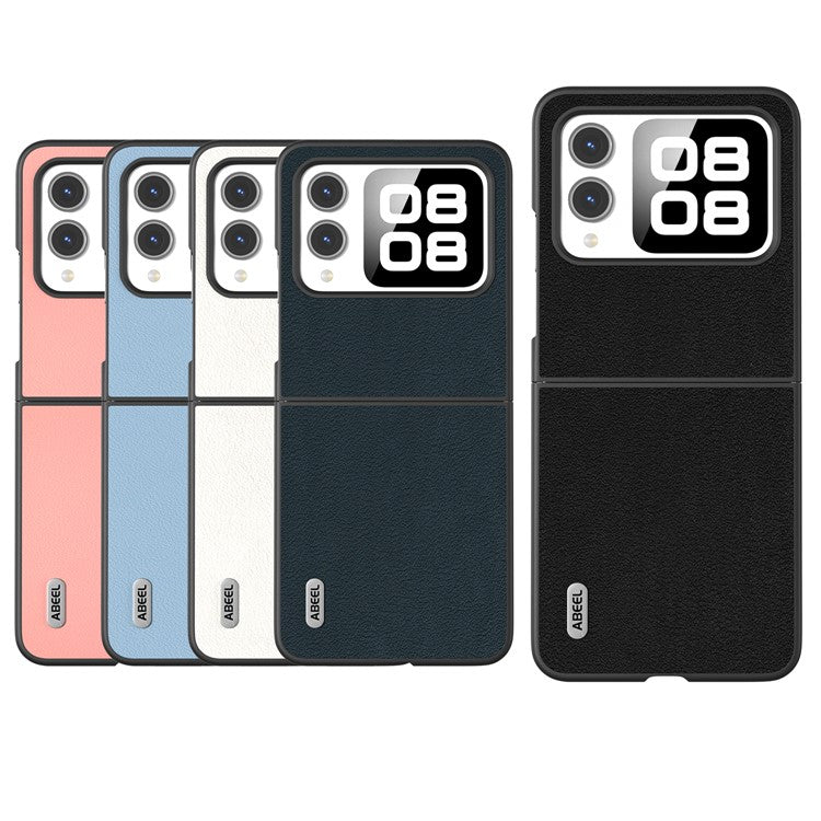 ABEEL For Huawei nova Flip 5G Case Anti-scratch Genuine Cow Leather Back Phone Cover - Green