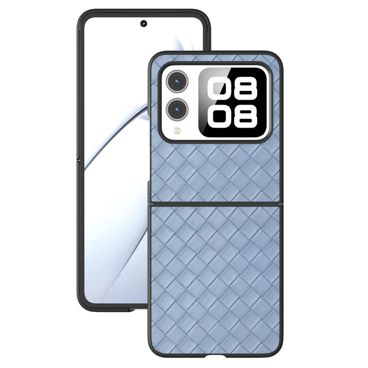For Huawei nova Flip 5G Case Woven Texture PU Leather Coated PC Mobile Phone Cover - Baby Blue