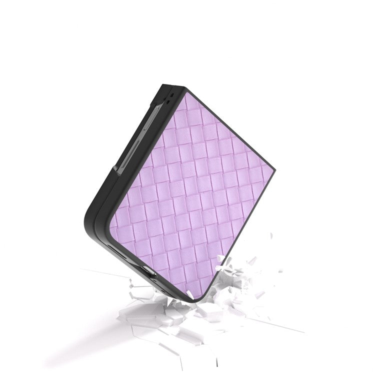For Huawei nova Flip 5G Case Woven Texture PU Leather Coated PC Mobile Phone Cover - Purple