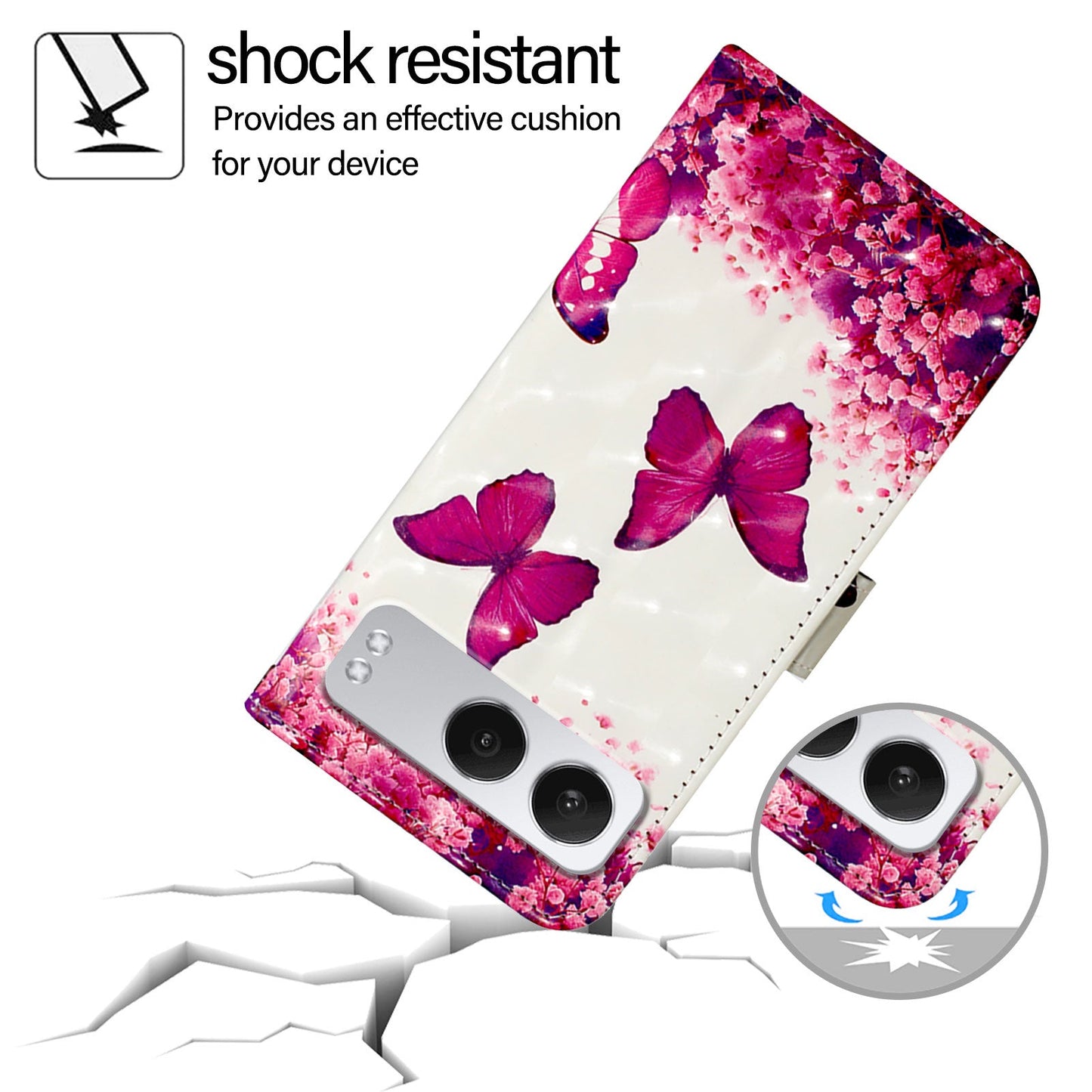 For OnePlus Nord 4 Leather Case YB Pattern Printing Leather Series-2 Pattern Printing Wallet Stand Cover - Rose Butterflies