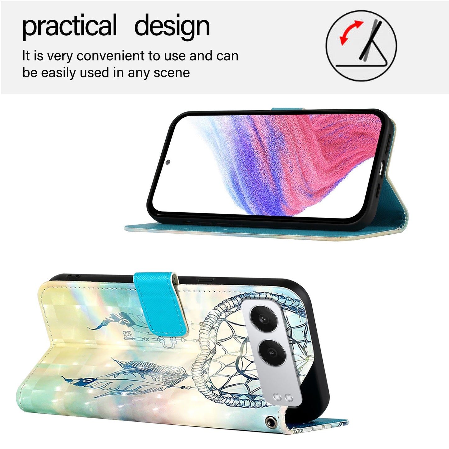 For OnePlus Nord 4 Leather Case YB Pattern Printing Leather Series-2 Pattern Printing Wallet Stand Cover - Dream Wind Chime