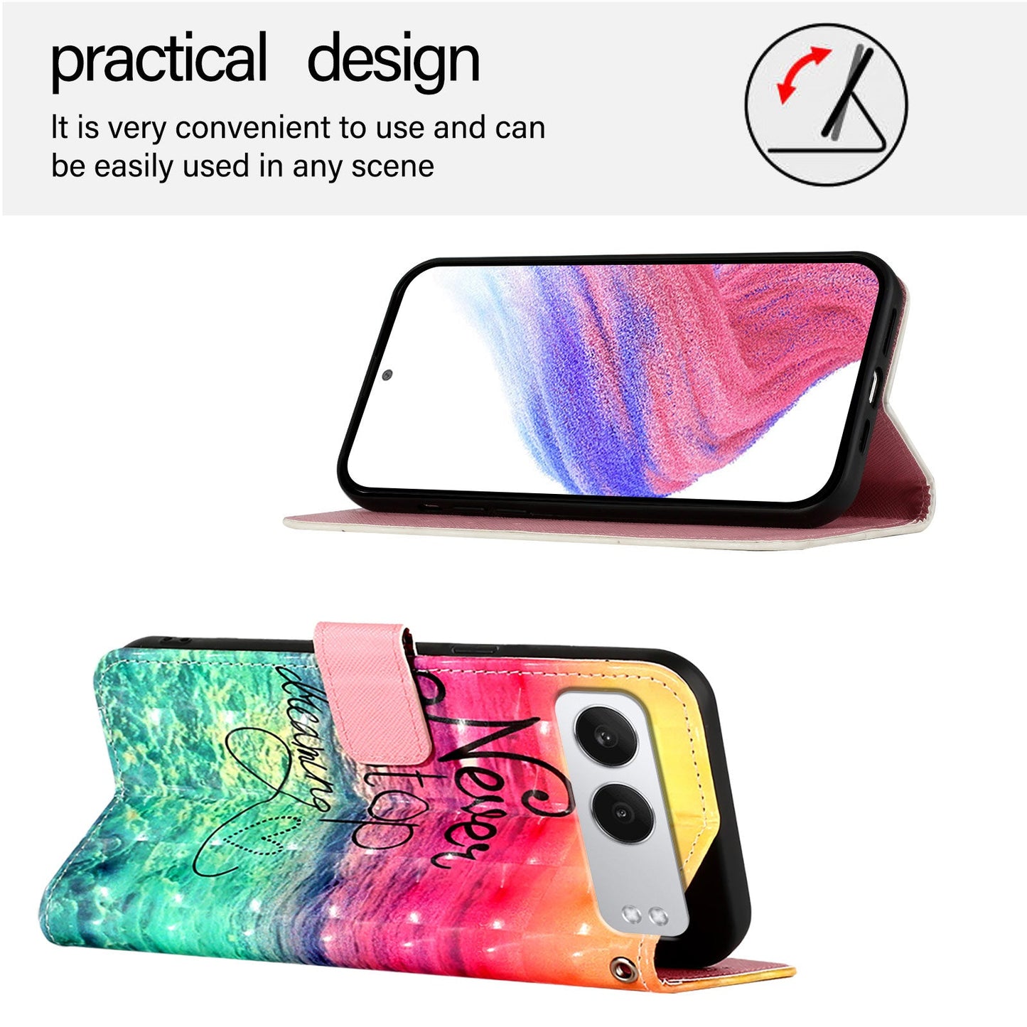 For OnePlus Nord 4 Leather Case YB Pattern Printing Leather Series-2 Pattern Printing Wallet Stand Cover - Never Stop Dreaming