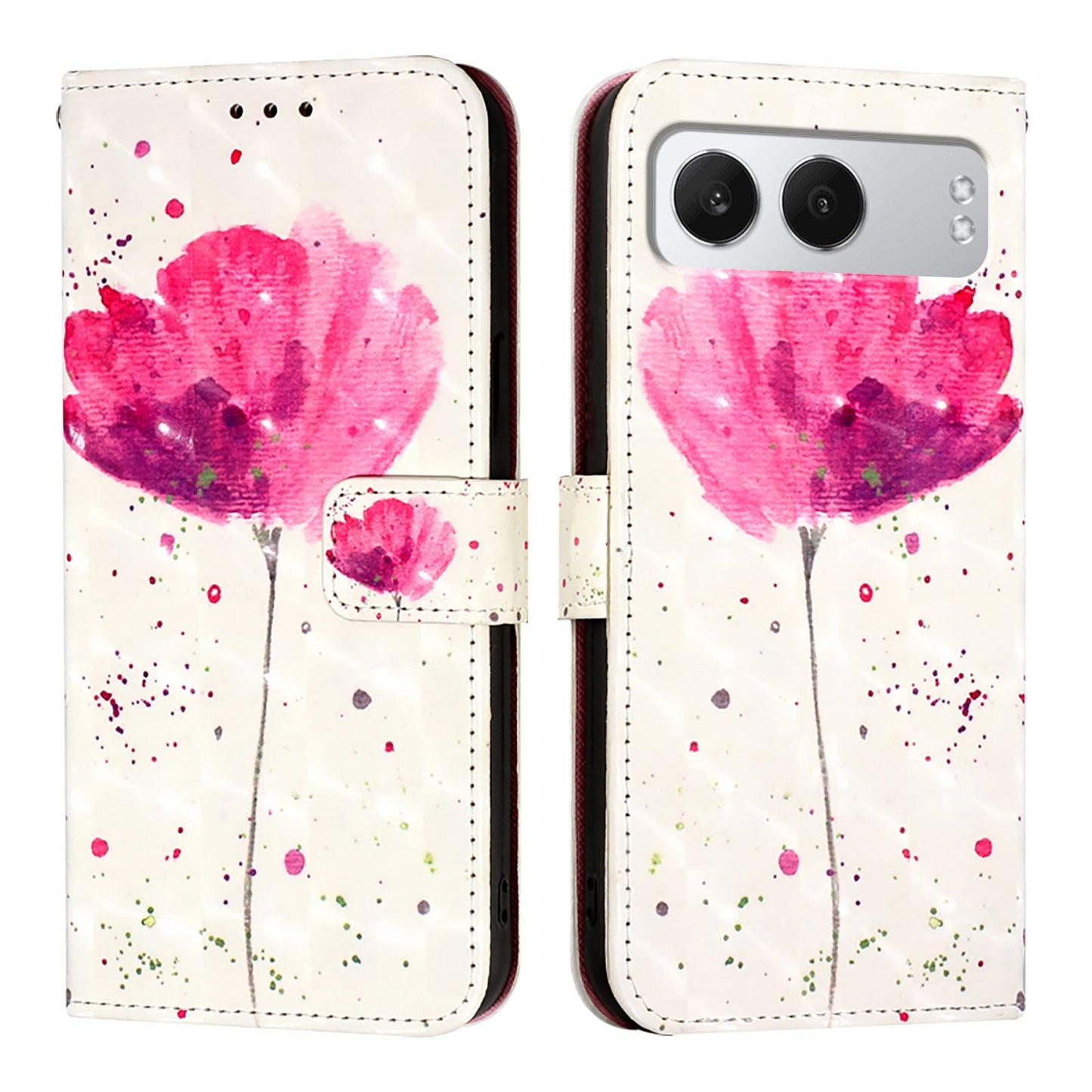 For OnePlus Nord 4 Leather Case YB Pattern Printing Leather Series-2 Pattern Printing Wallet Stand Cover - Flower