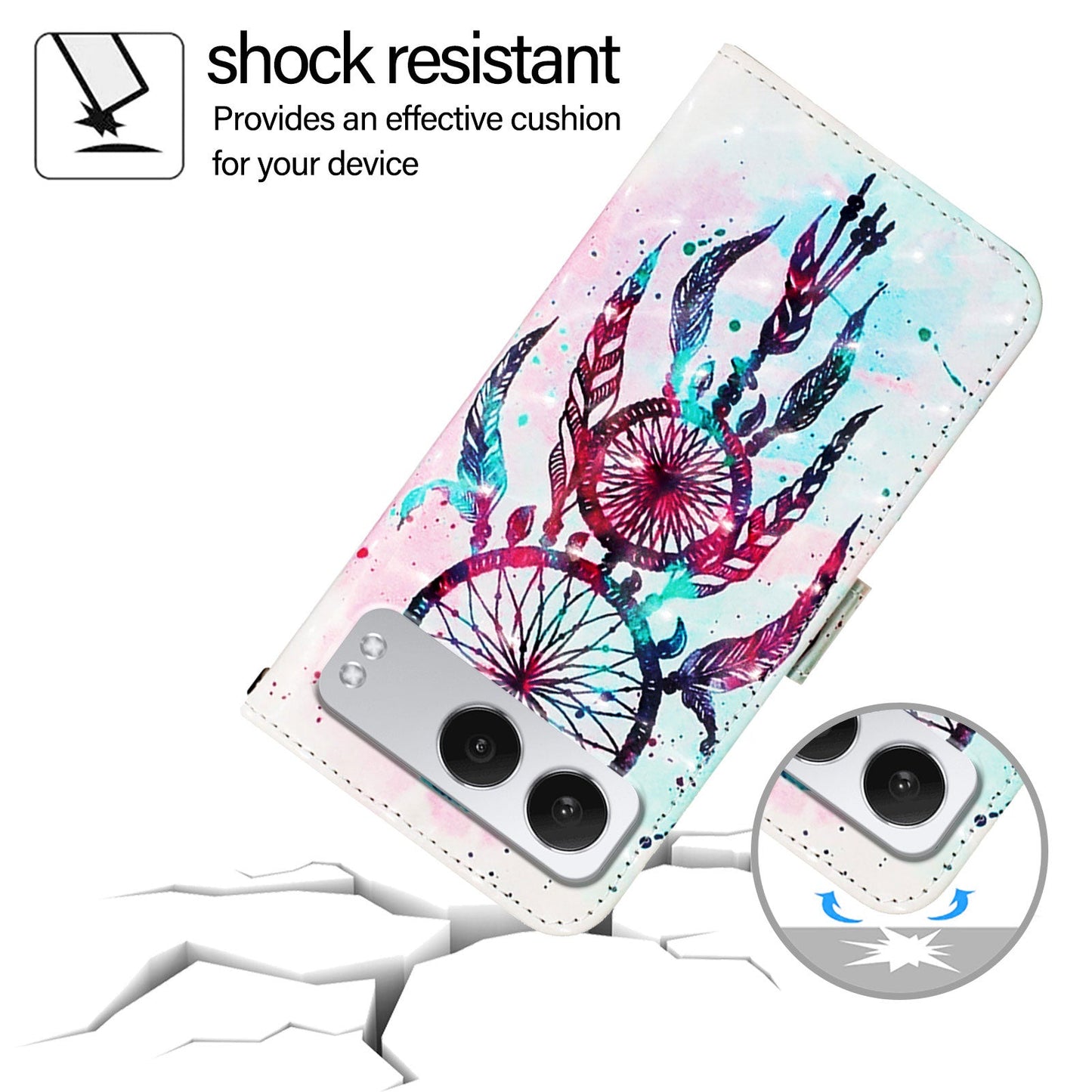 For OnePlus Nord 4 Leather Case YB Pattern Printing Leather Series-2 Pattern Printing Wallet Stand Cover - Colorful Wind Chime