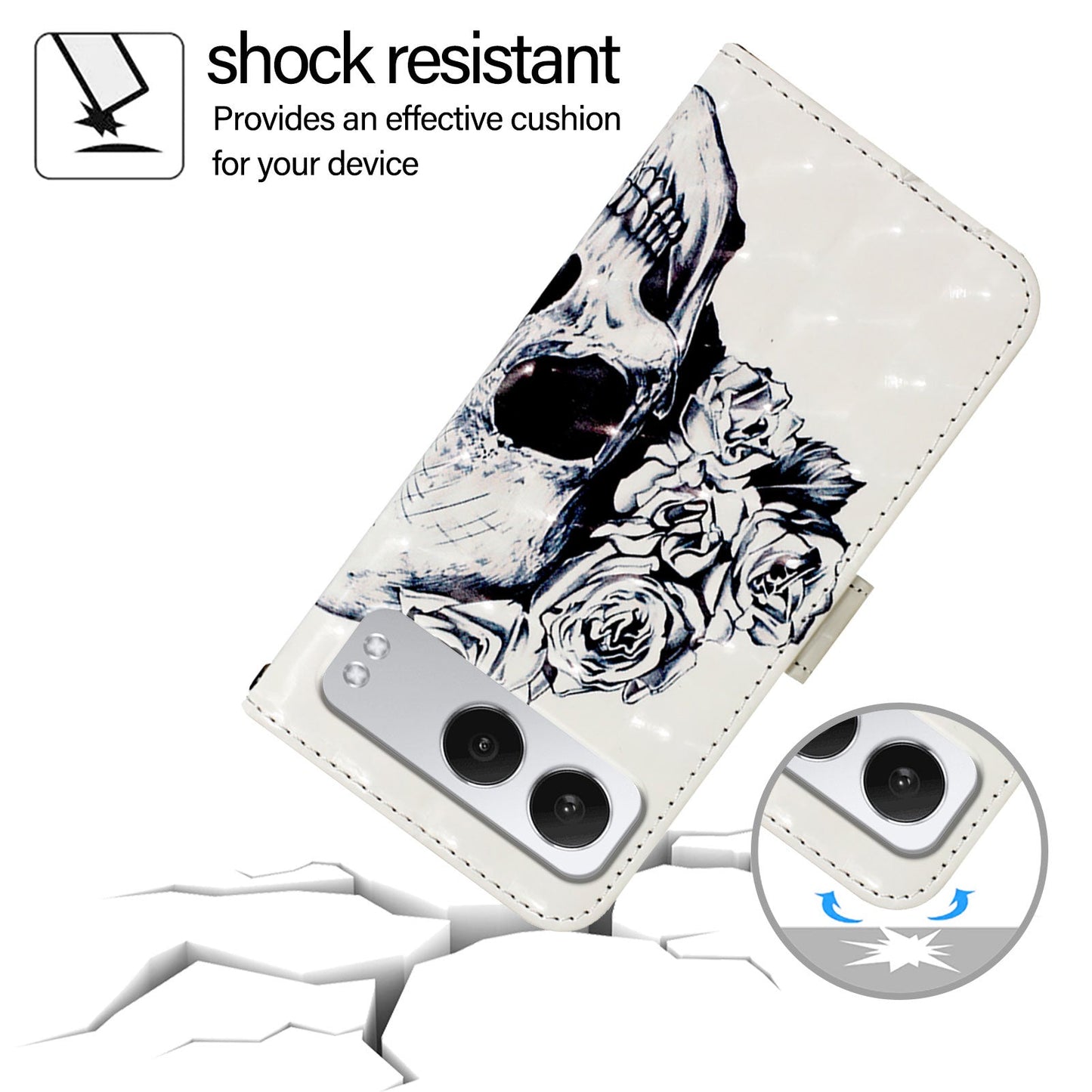 For OnePlus Nord 4 Leather Case YB Pattern Printing Leather Series-2 Pattern Printing Wallet Stand Cover - Skull