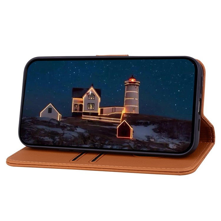 For Google Pixel 9 / Pixel 9 Pro Case Rhombus Pattern Leather Wallet Phone Cover - Brown