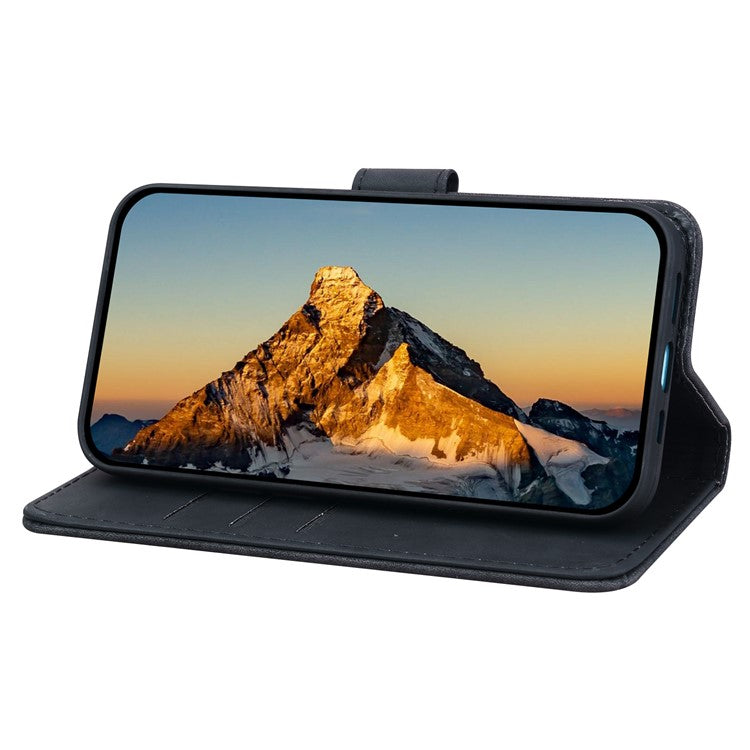 For Google Pixel 9 Pro XL Case PU Leather Wallet Flip Phone Cover Flower Imprinted - Black