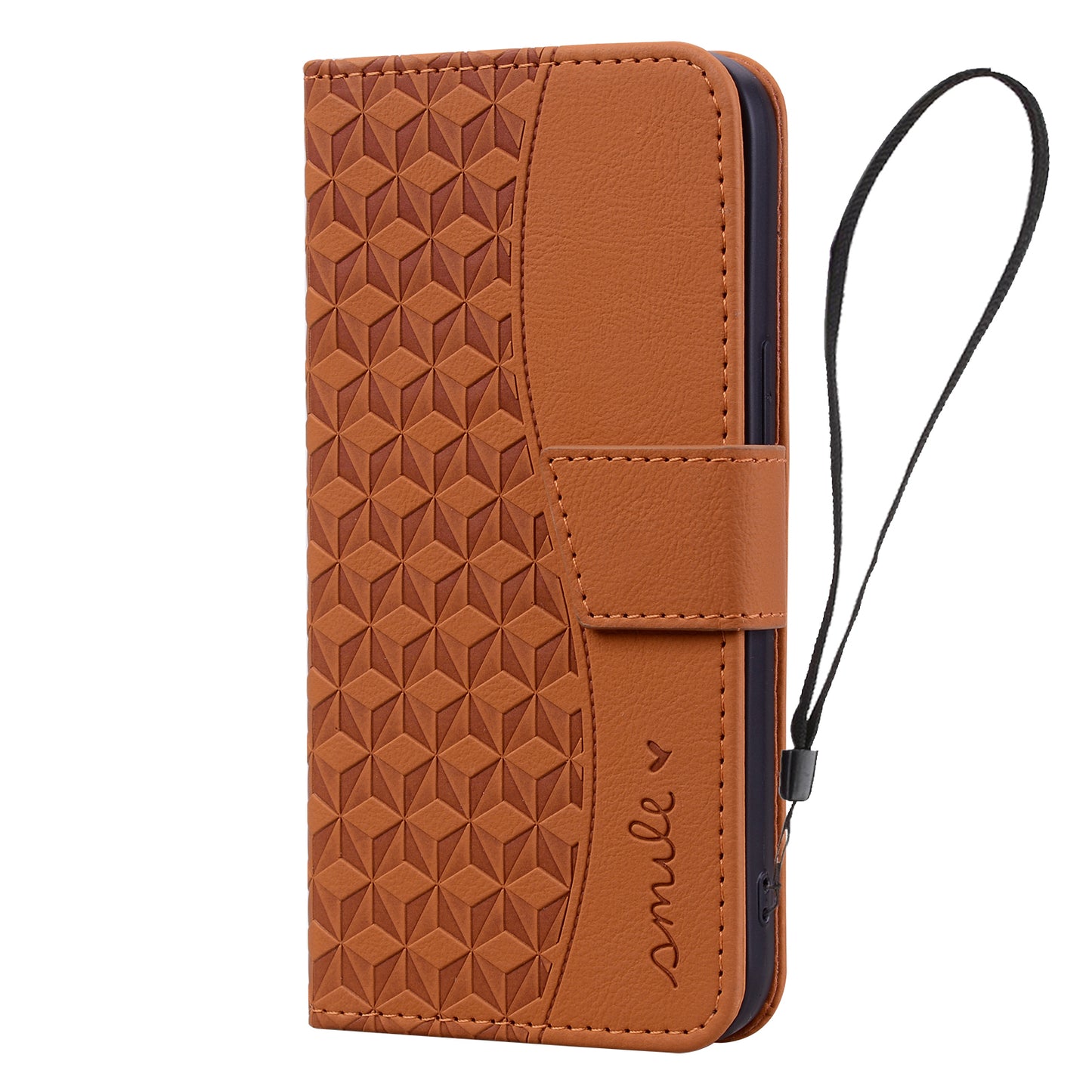 For Samsung Galaxy A16 5G / A16 4G Case Rhombus Pattern Leather Wallet Phone Cover - Brown