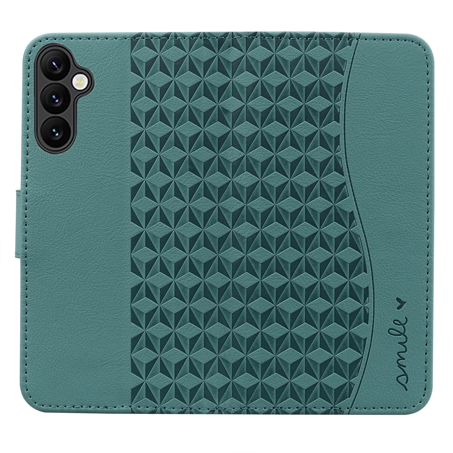 For Samsung Galaxy A16 5G / A16 4G Case Rhombus Pattern Leather Wallet Phone Cover - Green