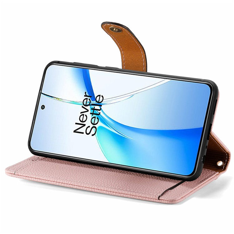 For OnePlus Nord CE4 5G Case RFID Blocking Zipper Pocket Leather Wallet Phone Cover - Pink