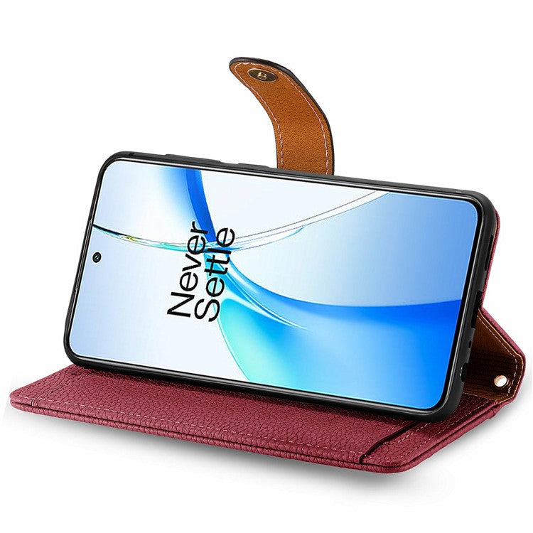 For OnePlus Nord CE4 5G Case RFID Blocking Zipper Pocket Leather Wallet Phone Cover - Red