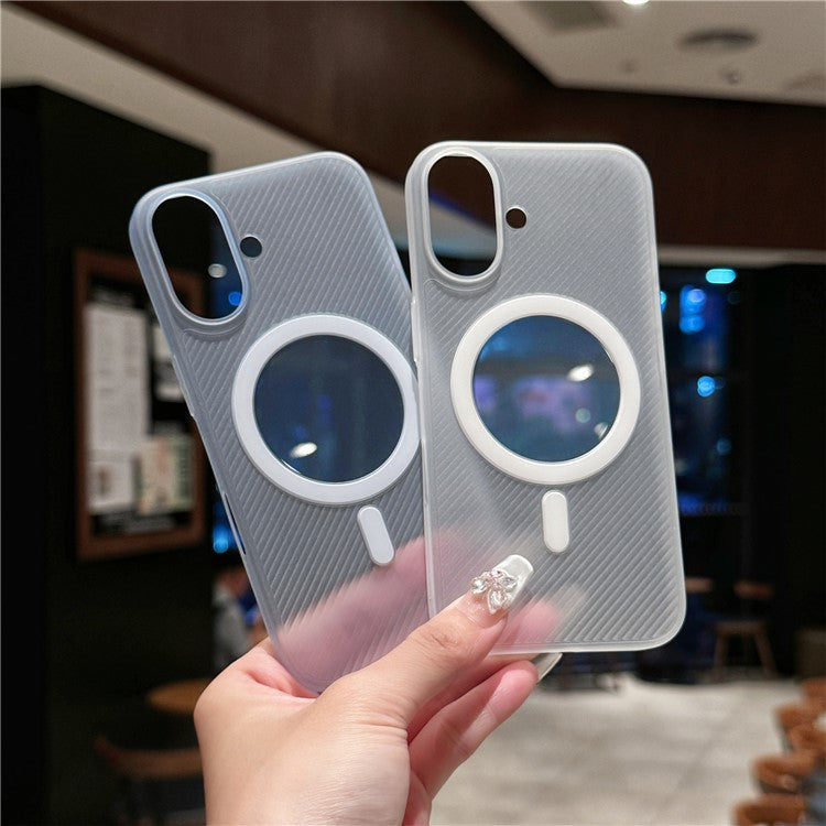 For iPhone 16 Case Compatible with MagSafe Matte PP Ultra-Thin Phone Cover - Transparent White