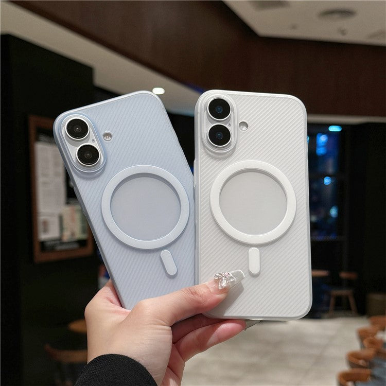 For iPhone 16 Case Compatible with MagSafe Matte PP Ultra-Thin Phone Cover - Transparent White