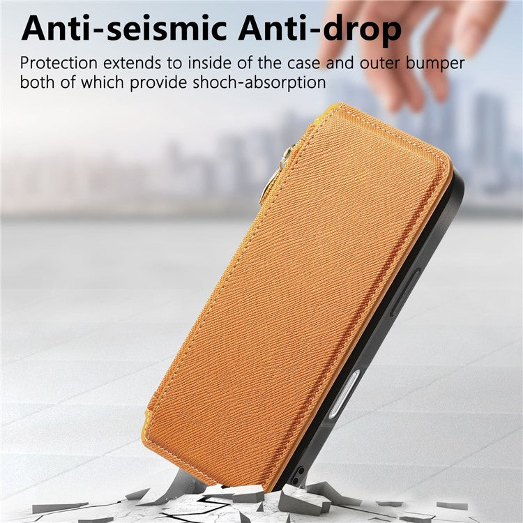 CASENEO For iPhone 16 Plus Case Cross Texture Leather Detachable Magnetic Phone Cover - Yellow