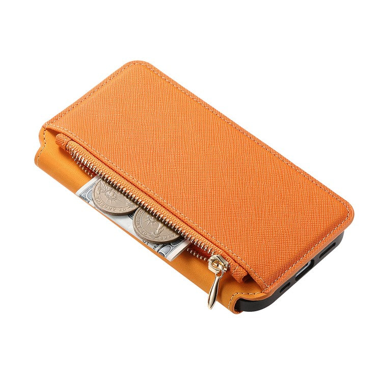 CASENEO For iPhone 16 Pro Case Cross Texture Leather Detachable Magnetic Phone Cover - Yellow