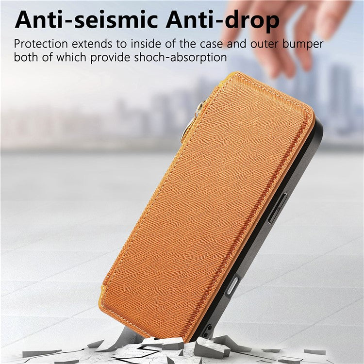 CASENEO For iPhone 16 Pro Case Cross Texture Leather Detachable Magnetic Phone Cover - Yellow